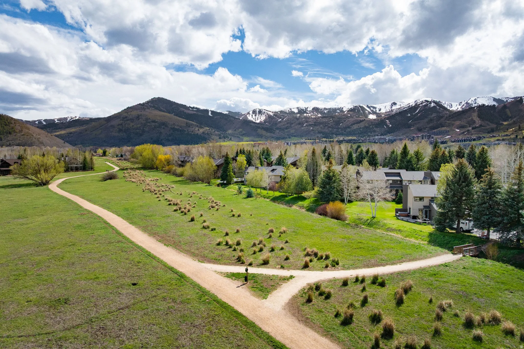 View of mountain background with rural landscape