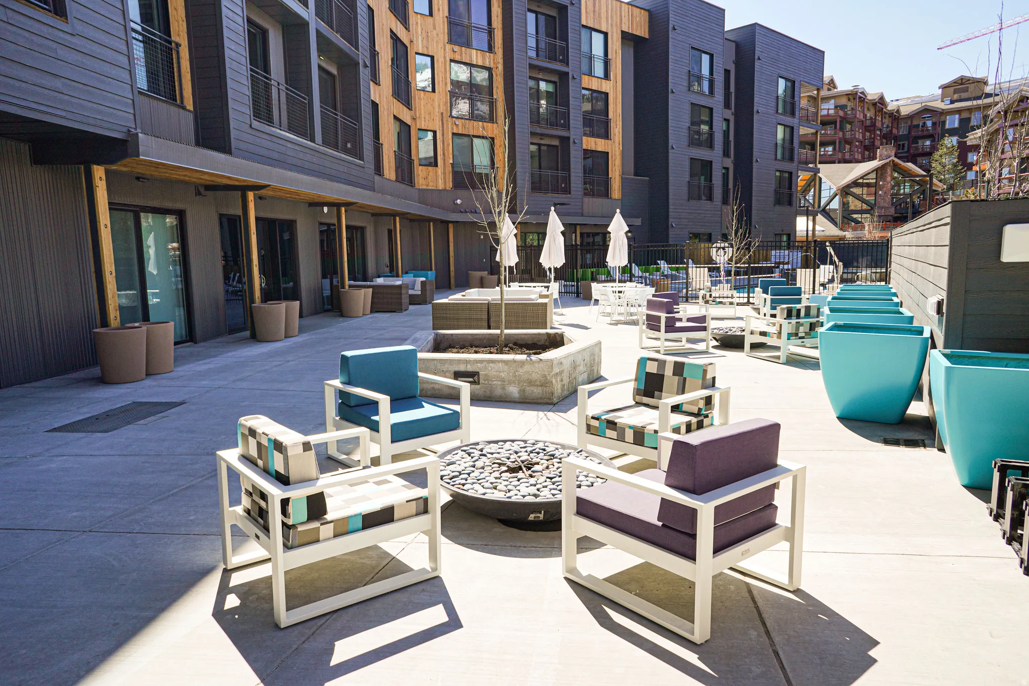 View of patio / terrace with an outdoor living space with a fire pit