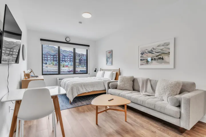 Bedroom with light wood-type flooring