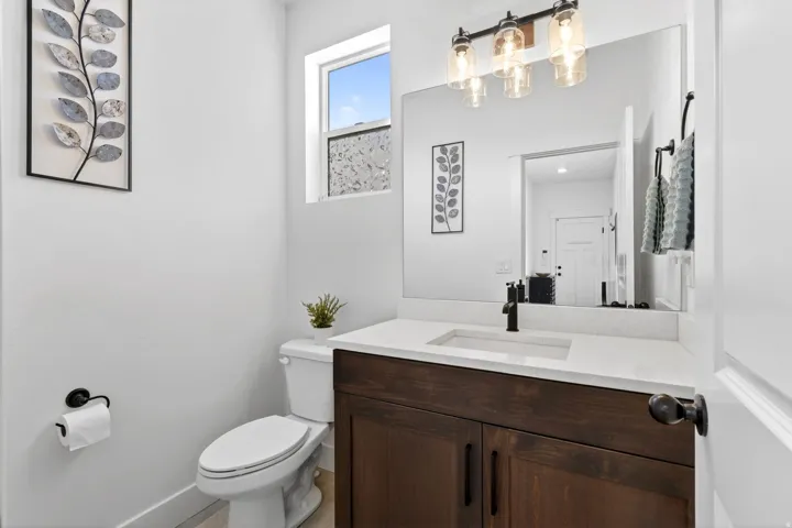 Bathroom with toilet and vanity