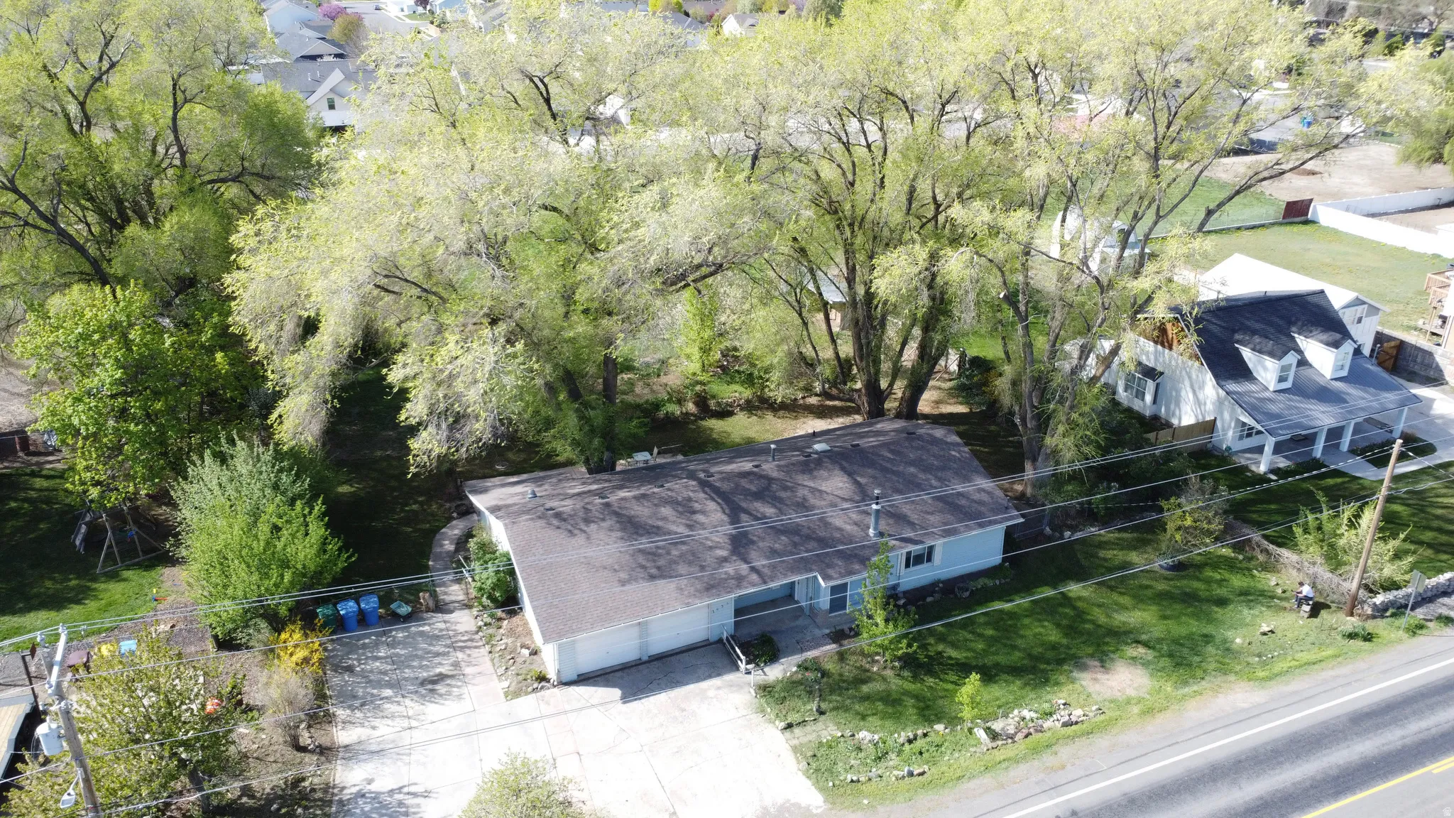 Aerial view of residential area