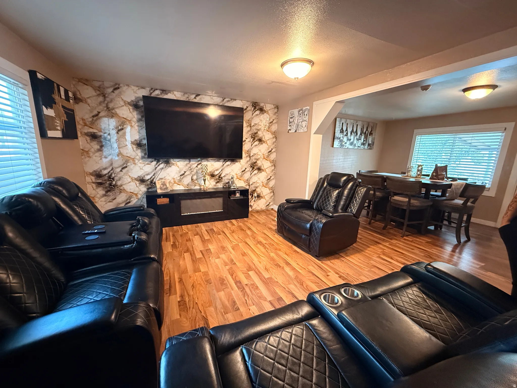 Accent wall with a built-in electric fireplace