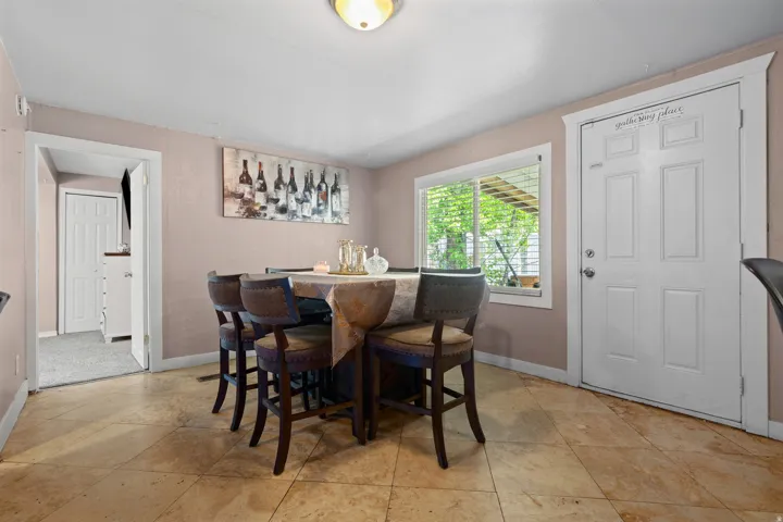 Dining area with baseboards