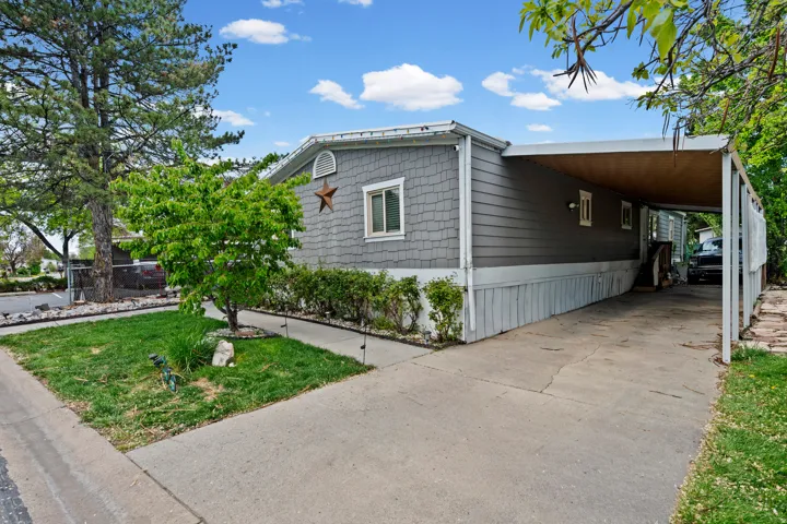 View of front of house with an attached carport and concrete driveway