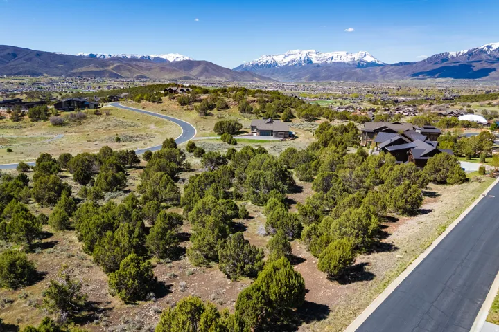 Aerial view of a mountainous background