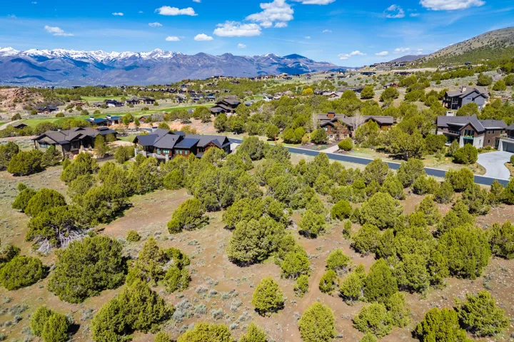 Aerial view of a mountainous background