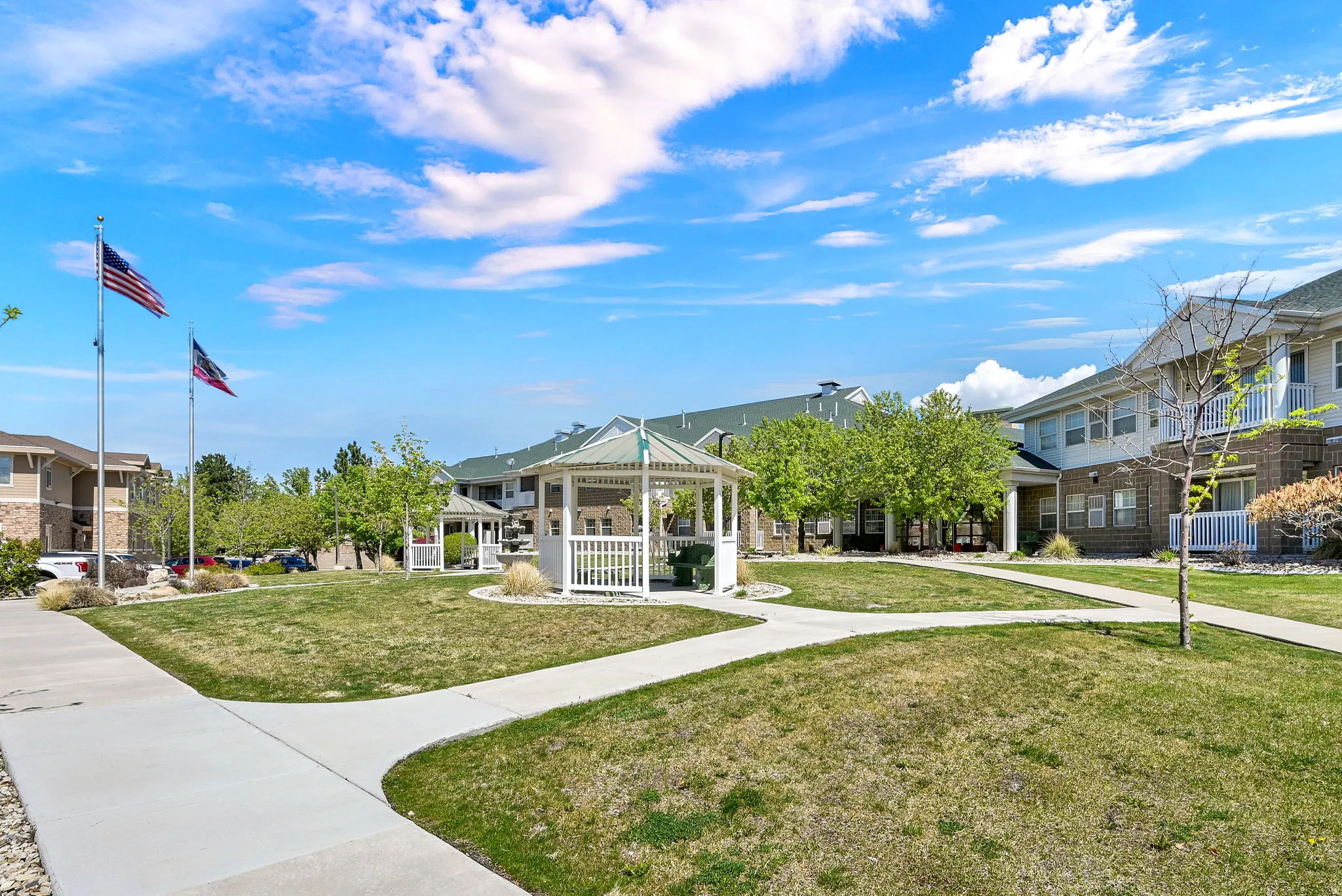 Grassy exterior grounds