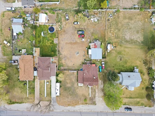 Aerial perspective of suburban area