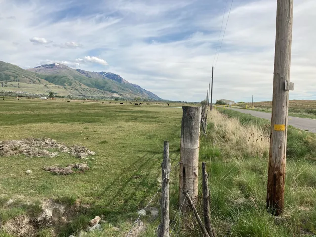 View of mountain background with rural landscape