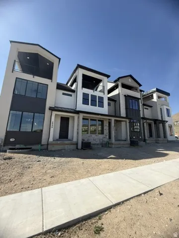 Contemporary townhouse exteriors featuring a multi-level design