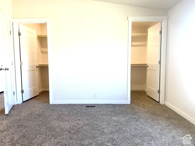 Two closets for the primary bedroom