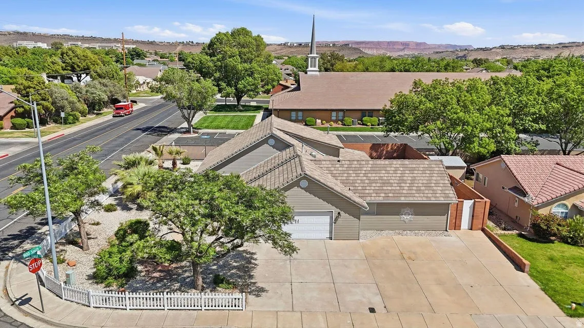 Aerial view of residential area
