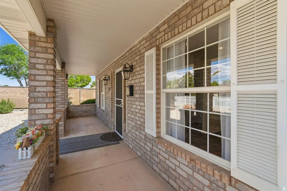 View of covered porch