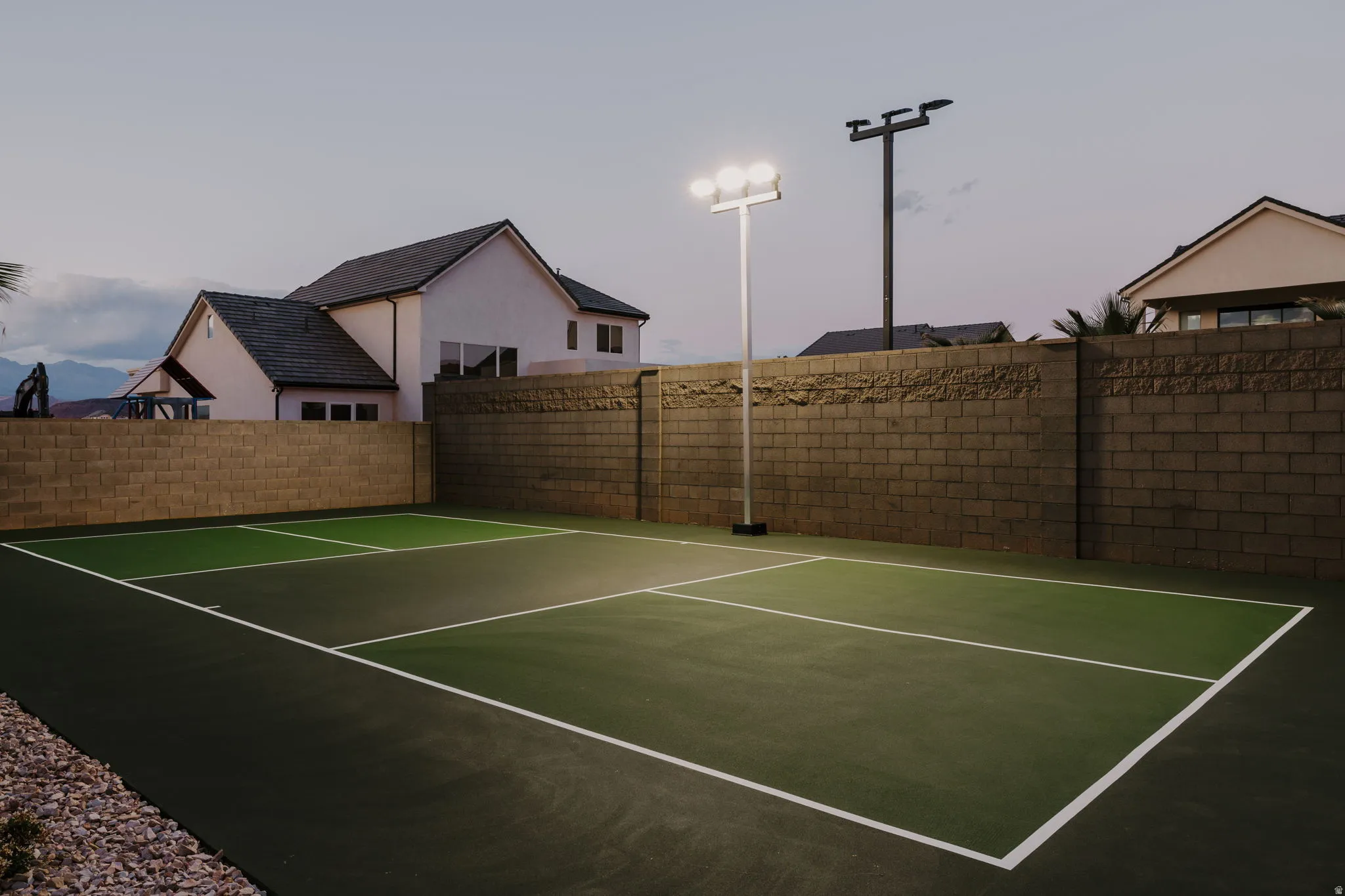 View of tennis court