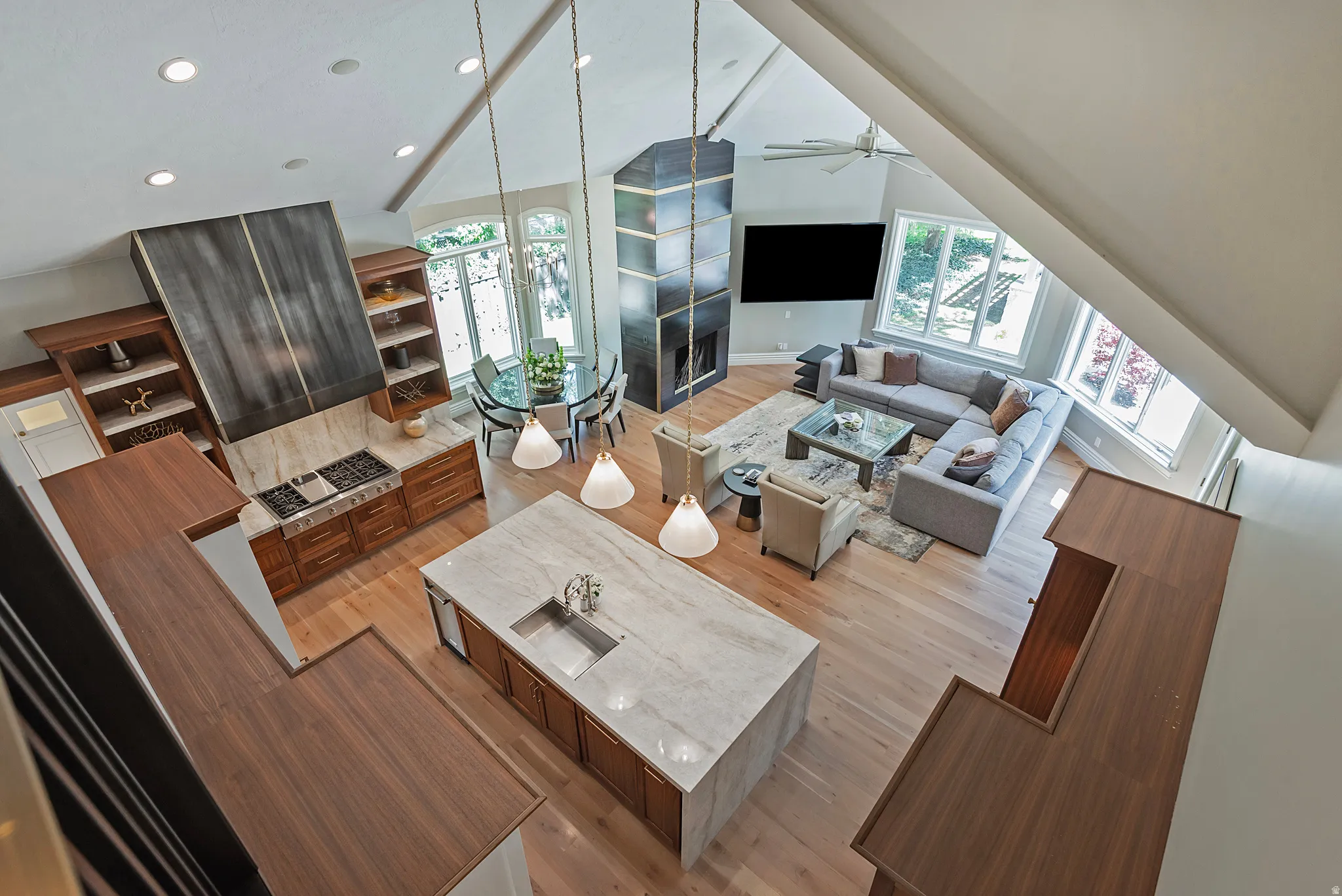Overlook of great room and kitchen