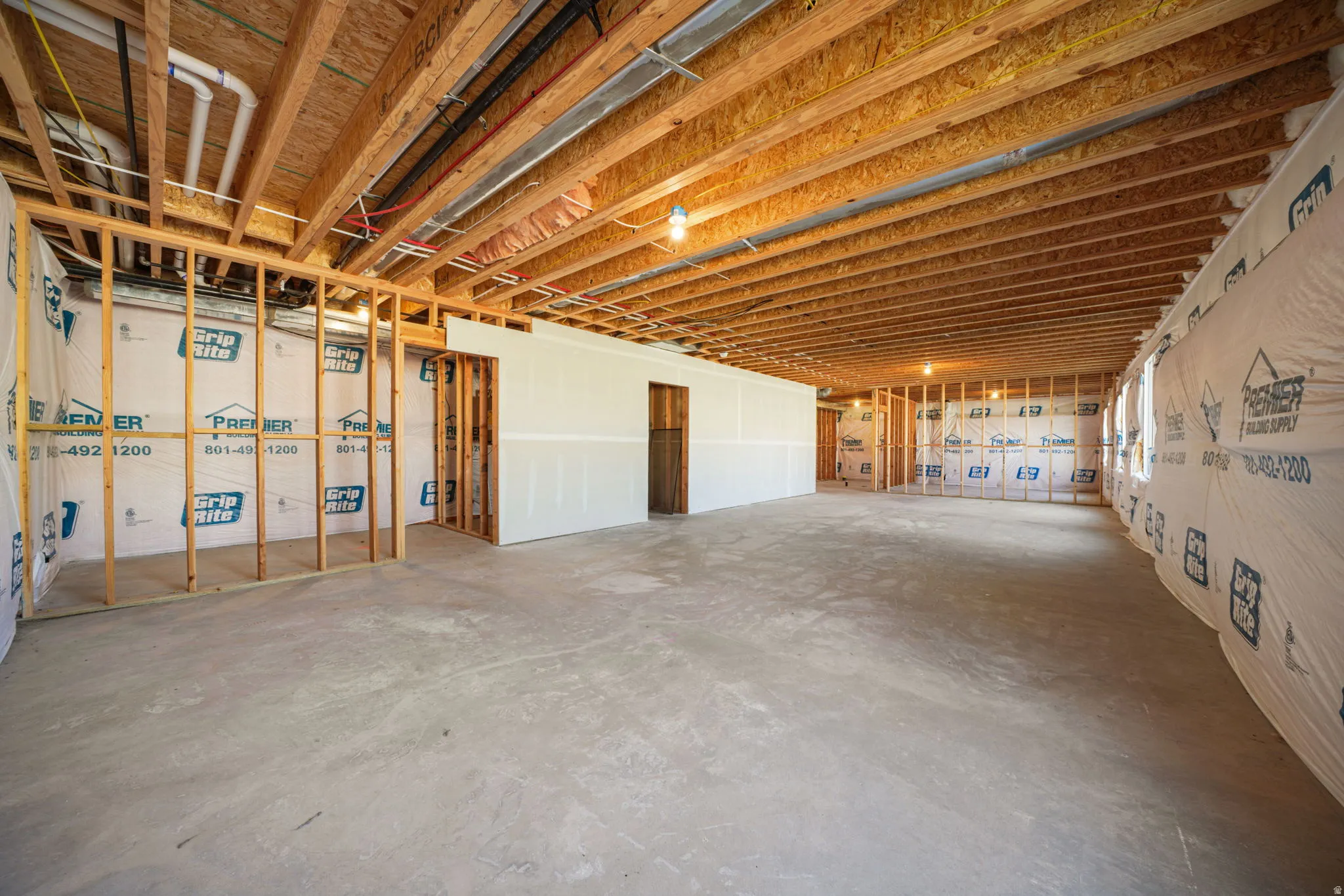 View of full unfinished basement