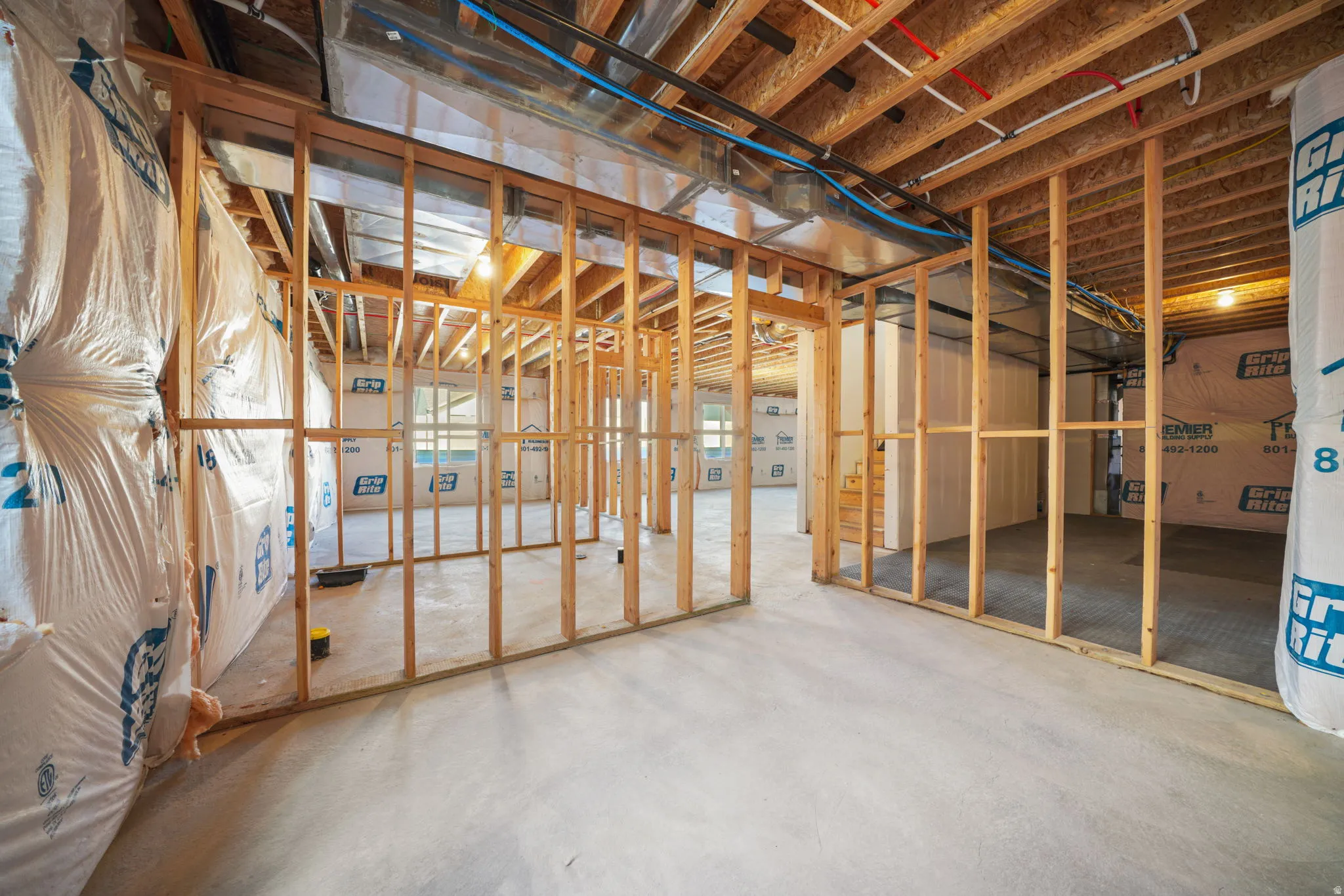 View of unfinished basement