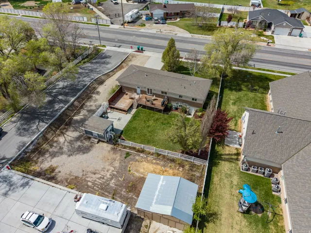 Aerial view of residential area
