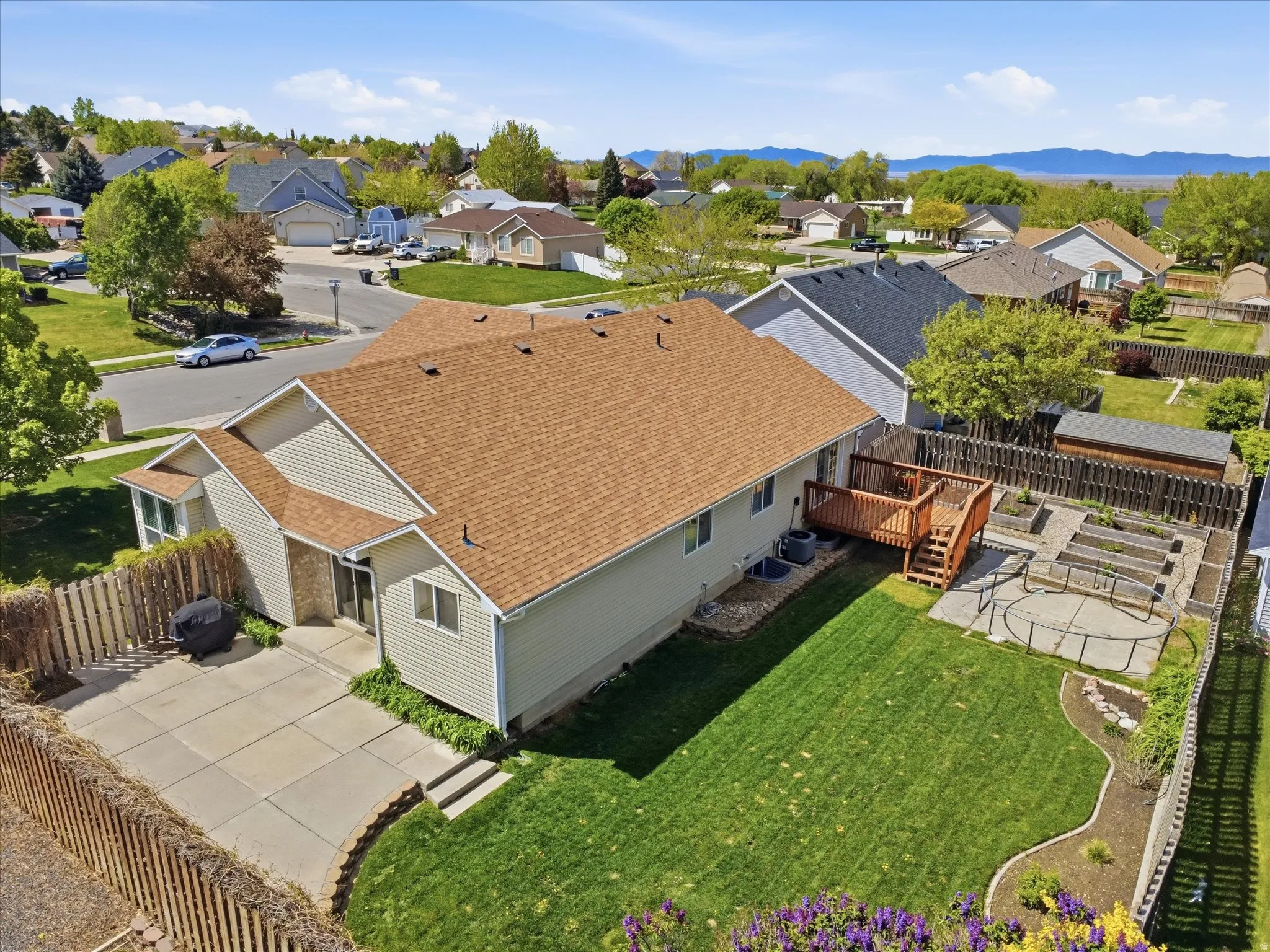 Aerial view of residential area