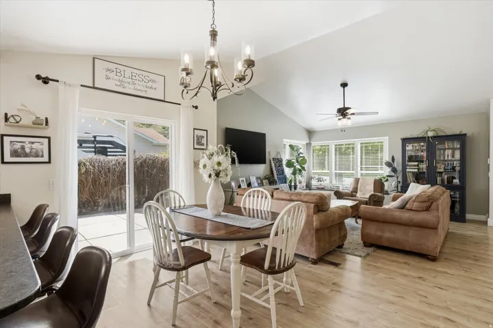 Dining room with sliding door to the east patio