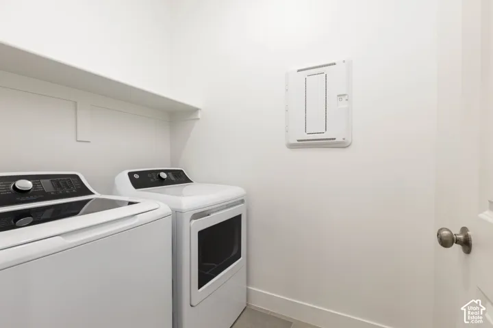 Built-in shelving with white finish