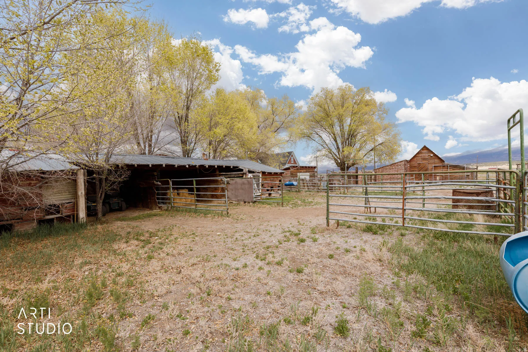 View of yard featuring an outbuilding and an exterior structure