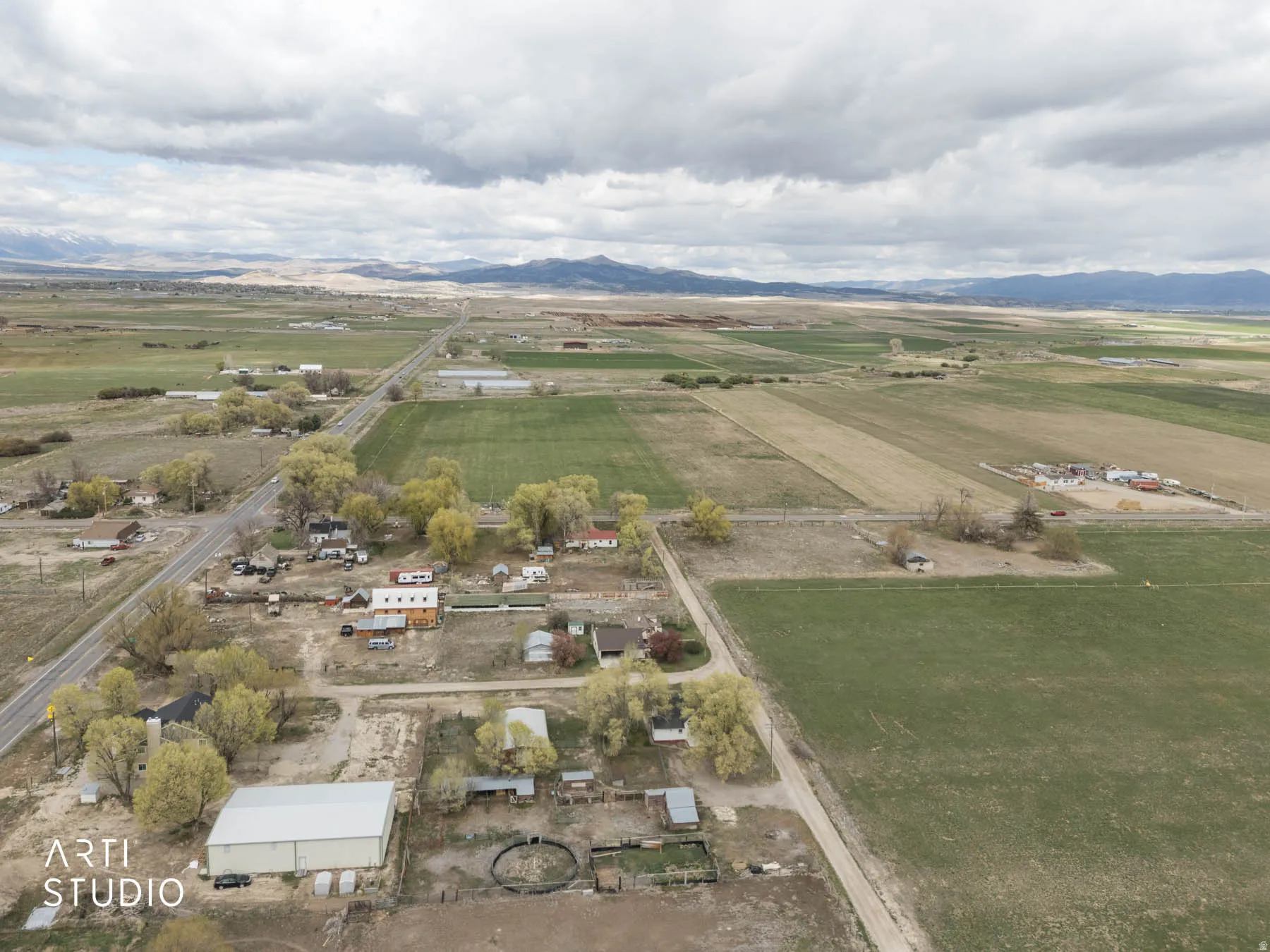 View of rural area with a mountain backdrop