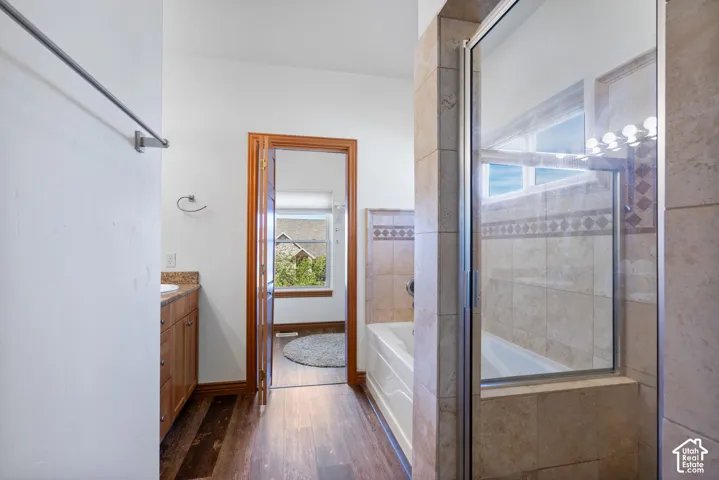 Walk-in shower and large garden tub in Primary Bath