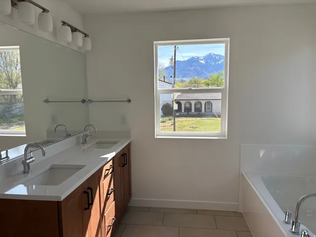 A calming bathroom retreat with thoughtful details.