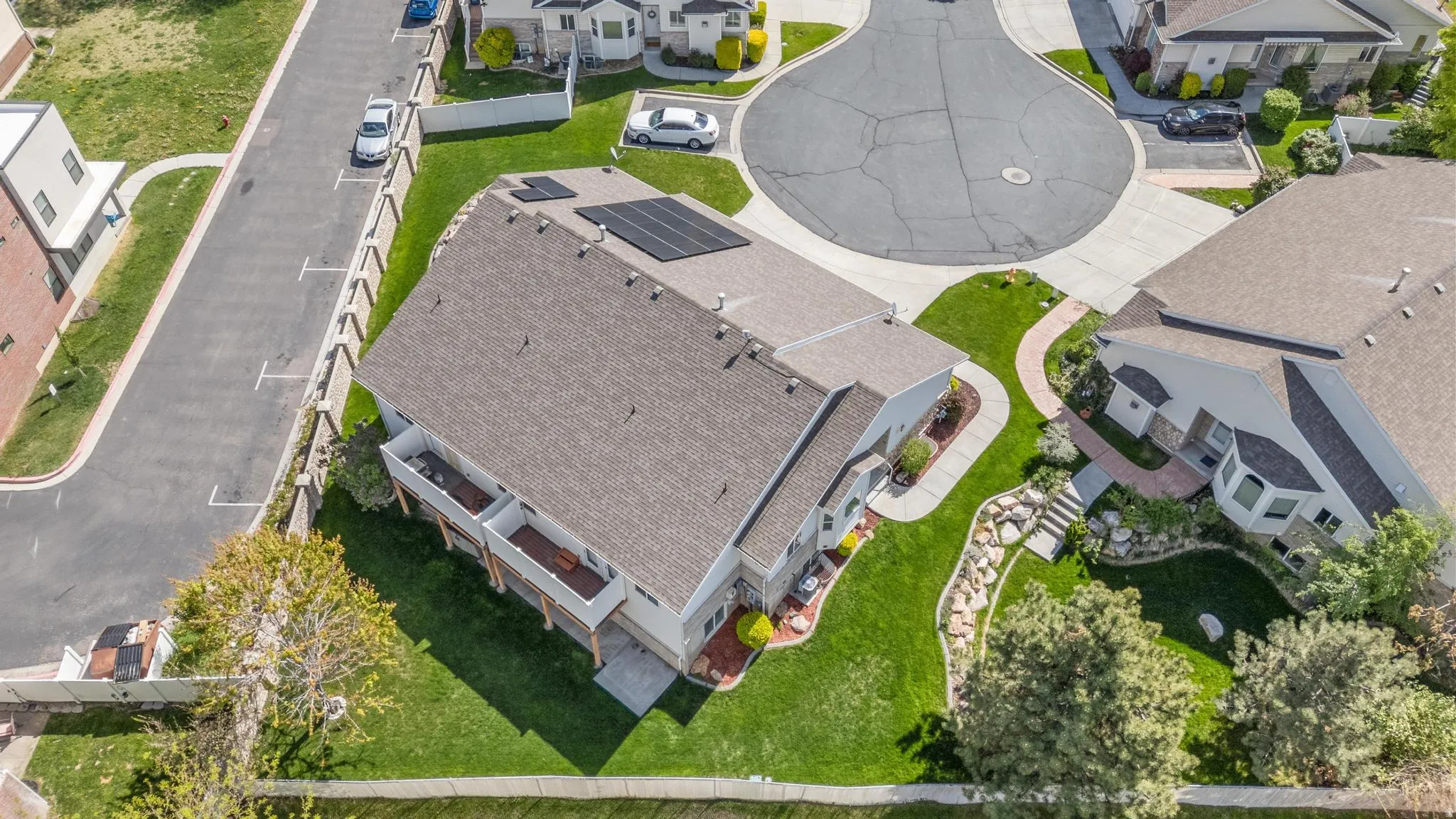 Aerial view of residential area
