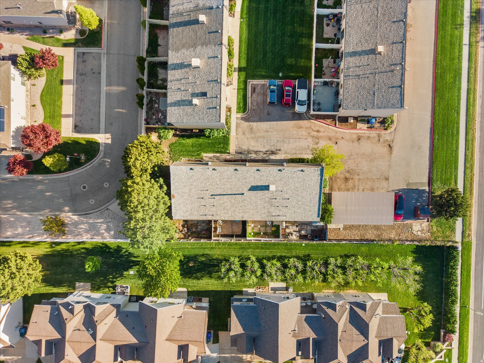 Aerial view of residential area