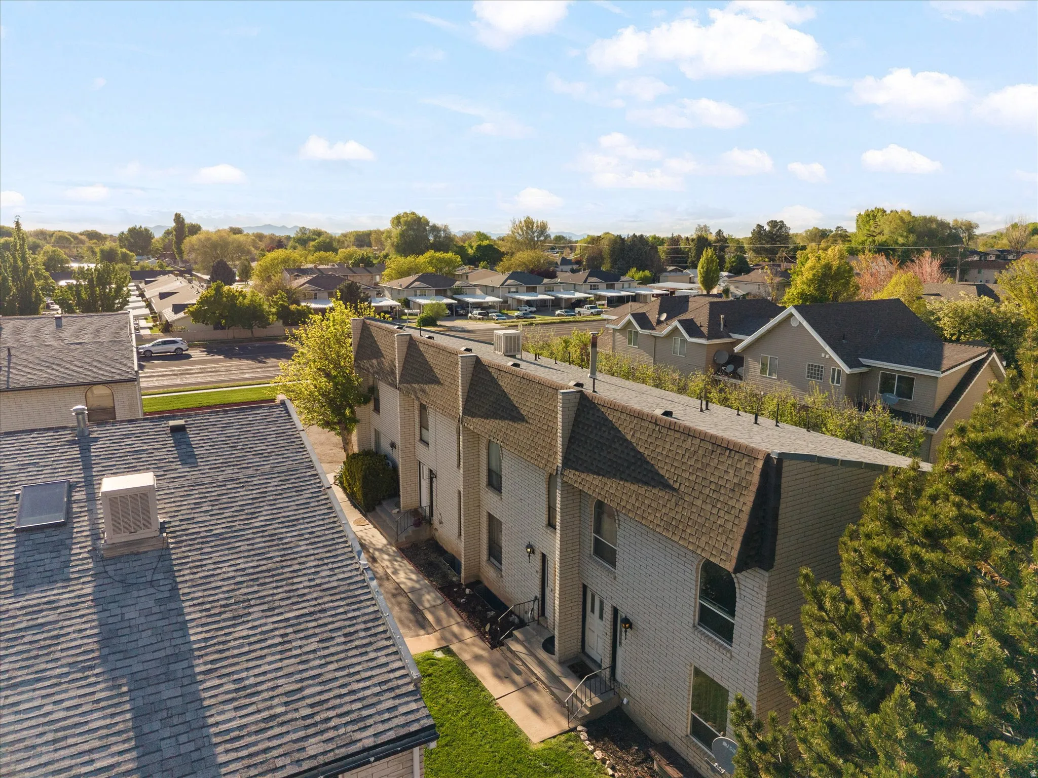Aerial view of residential area