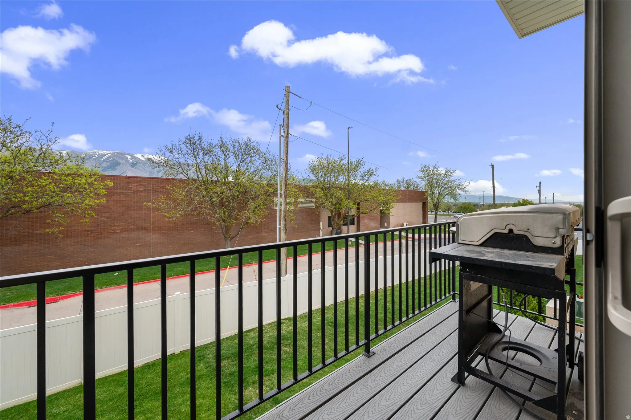 Balcony featuring a grill