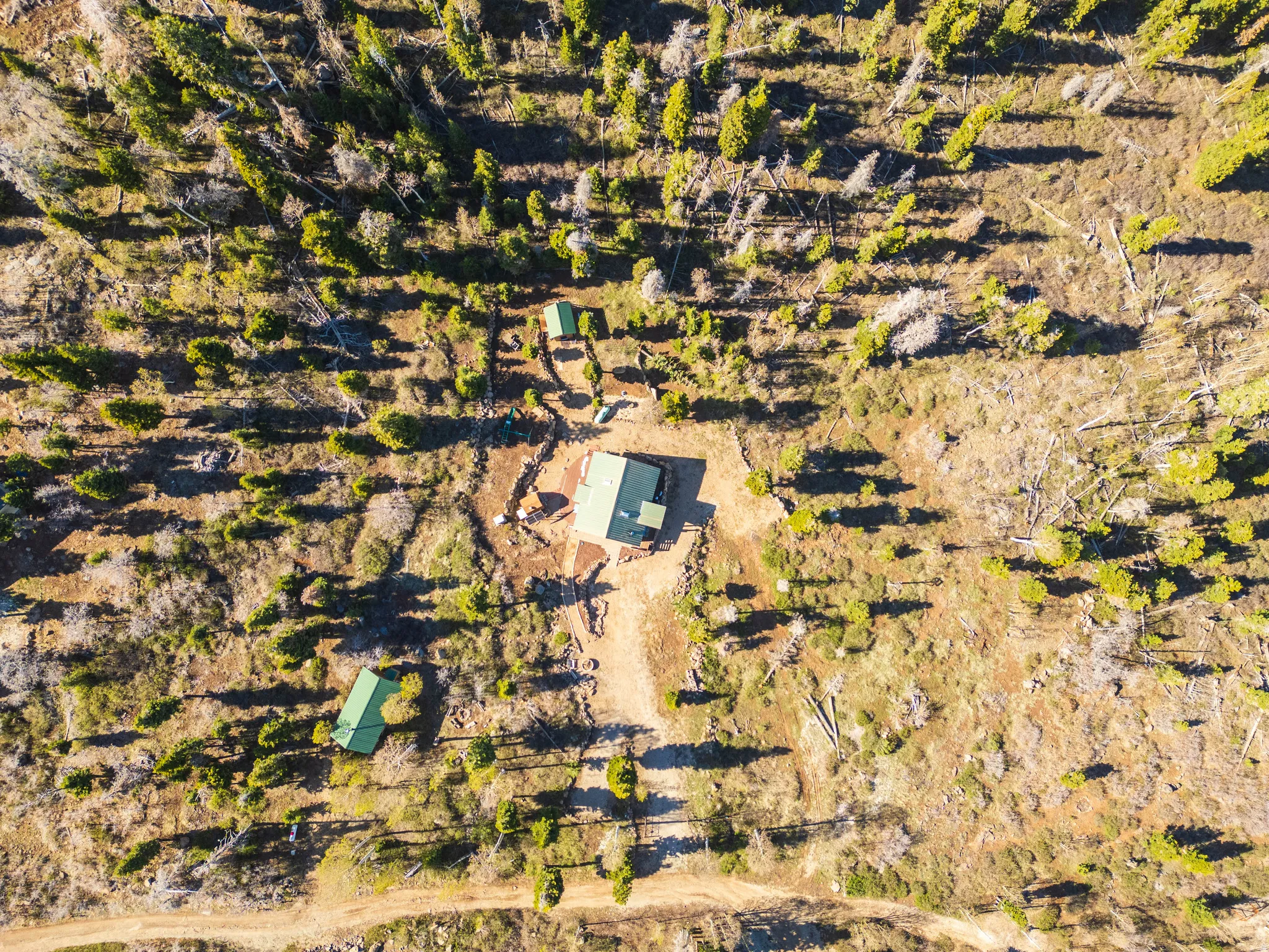 Aerial Lot Boundaries: Broad views showing the impressive size and scope of the acreage.