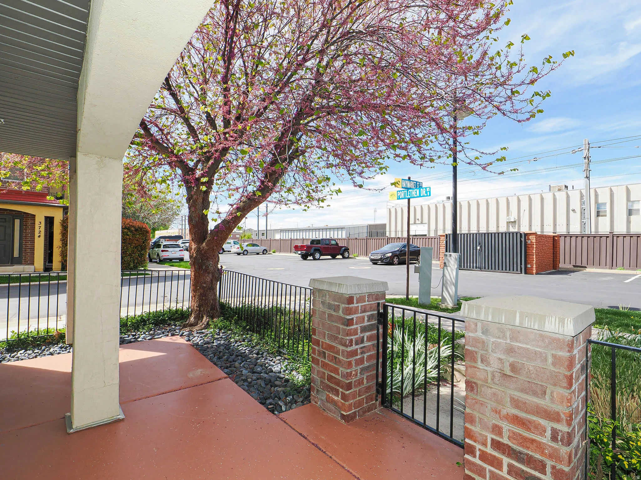 View of covered porch