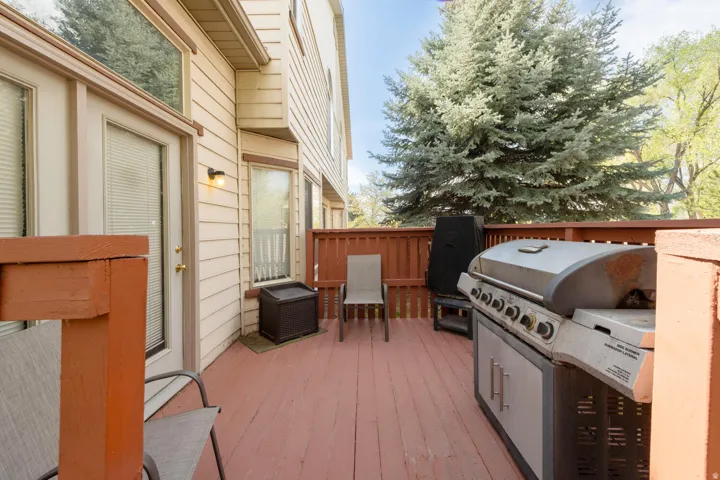 Wooden deck with area for grilling