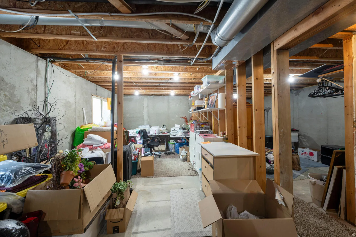 View of unfinished basement