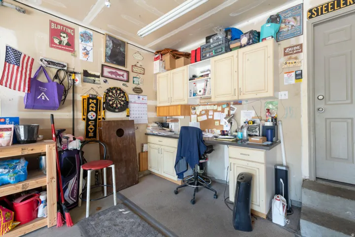 Office space featuring concrete floors