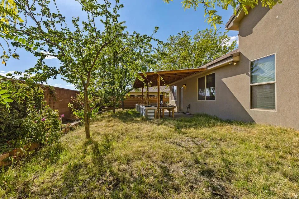 Fenced backyard featuring a patio area