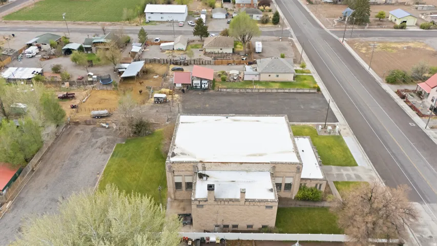 Aerial perspective of suburban area