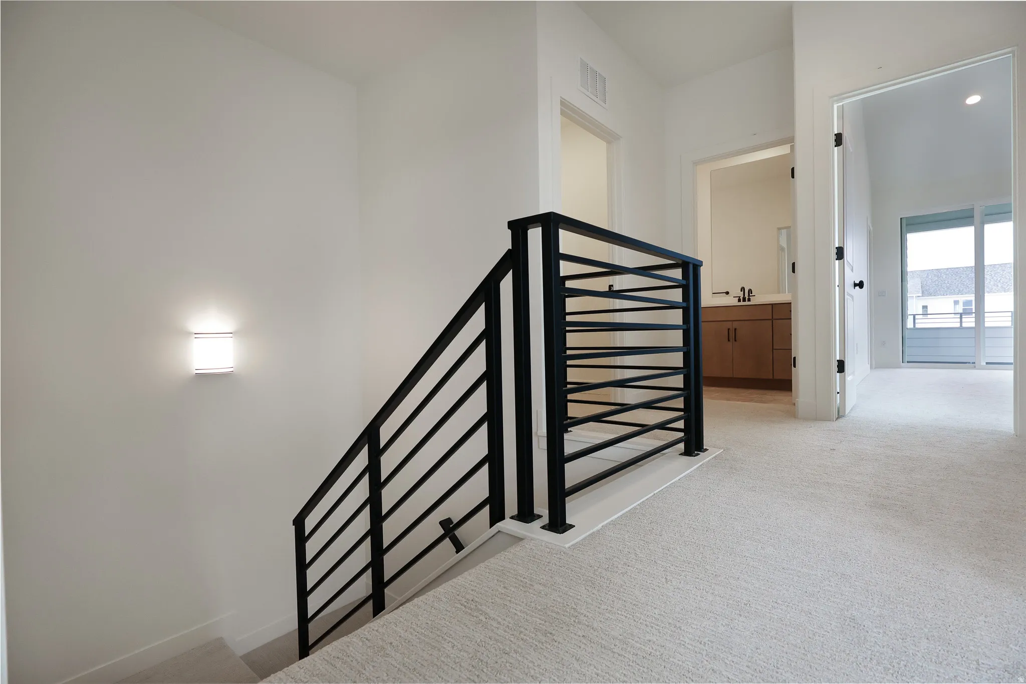 Stairs with carpet floors