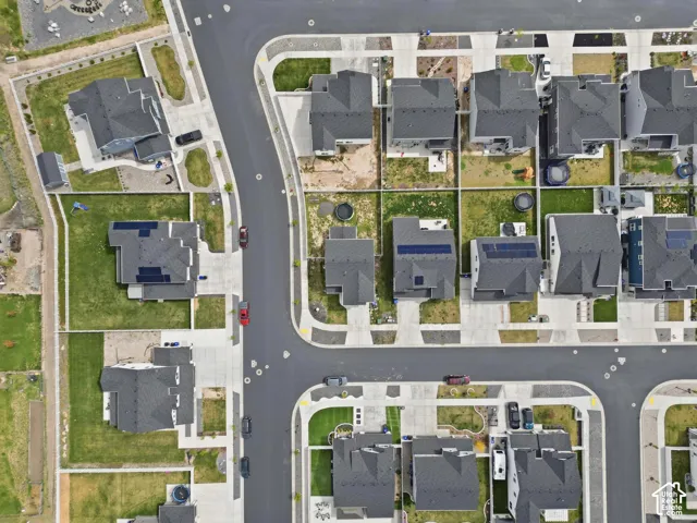 Aerial overview of property's location featuring nearby suburban area and property boundaries highlighted