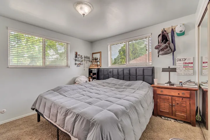 Carpeted master bedroom