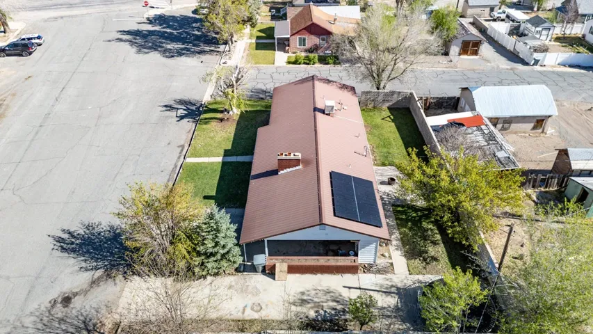 Aerial view of residential area