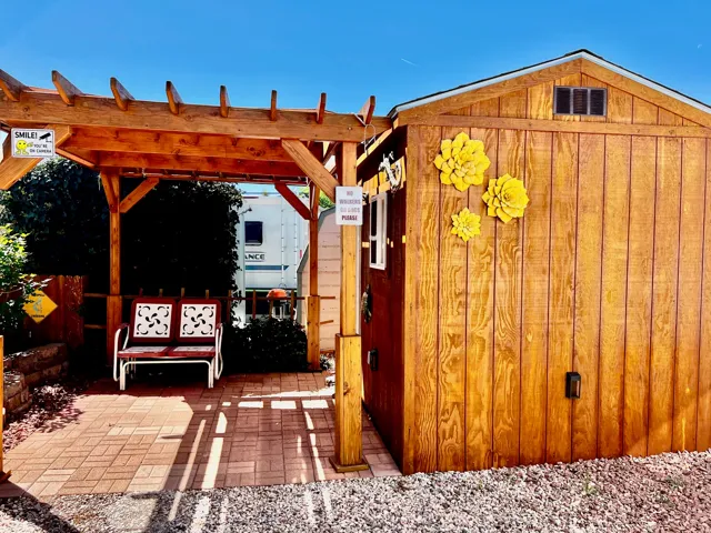 View of patio with a pergola