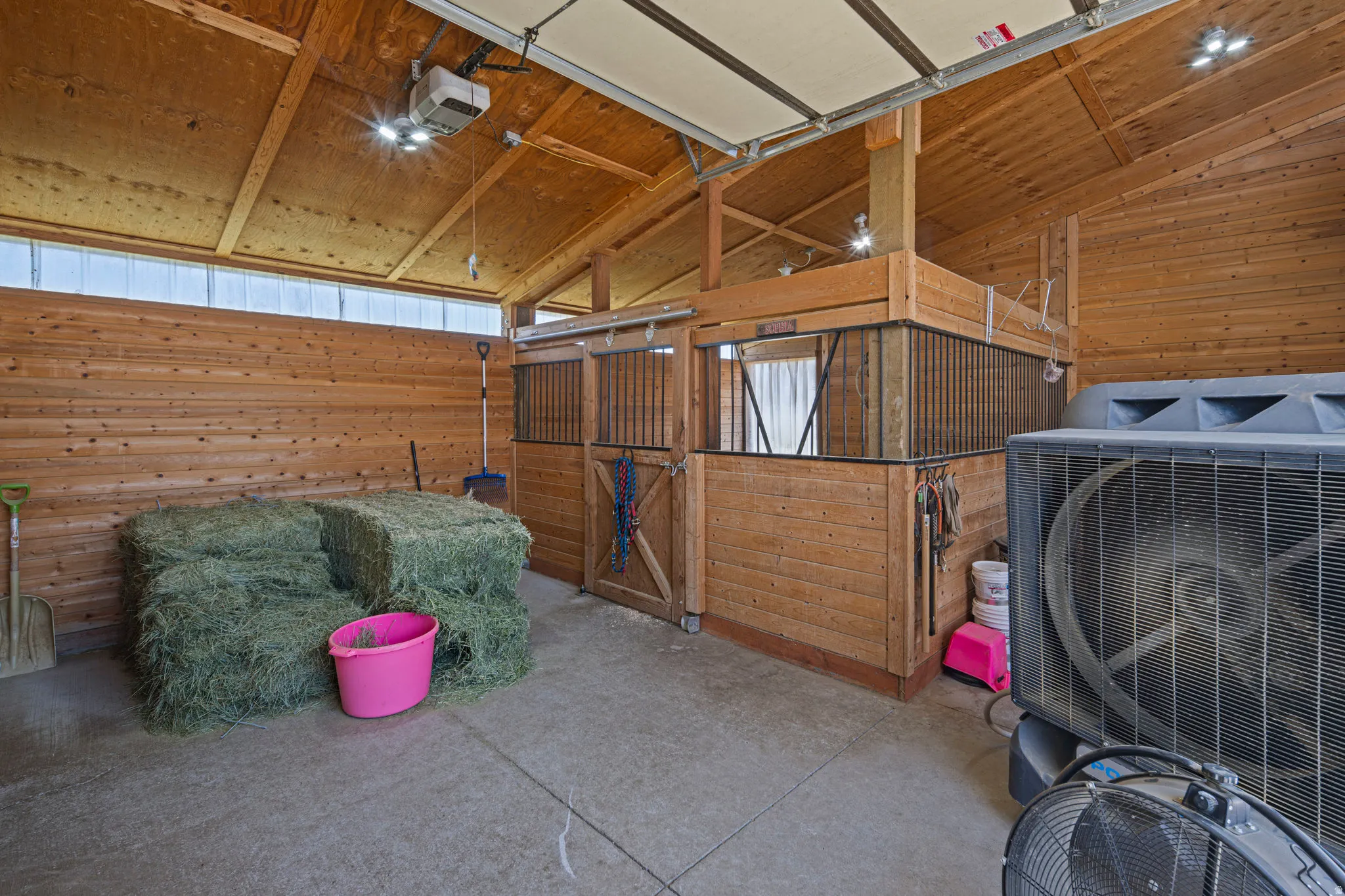 View of horse barn