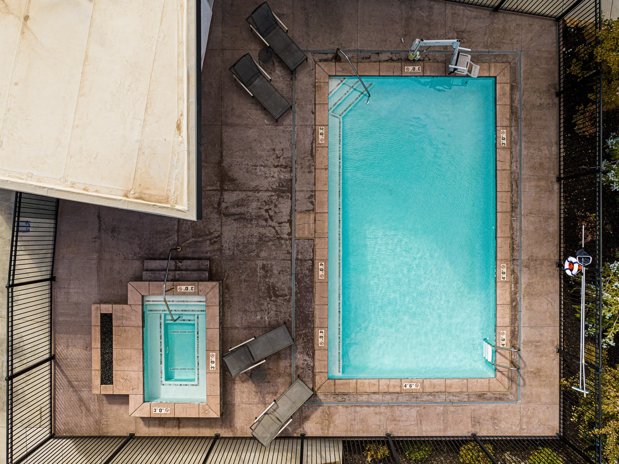 Bird's eye view of a pool