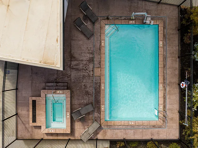 Bird's eye view of a pool
