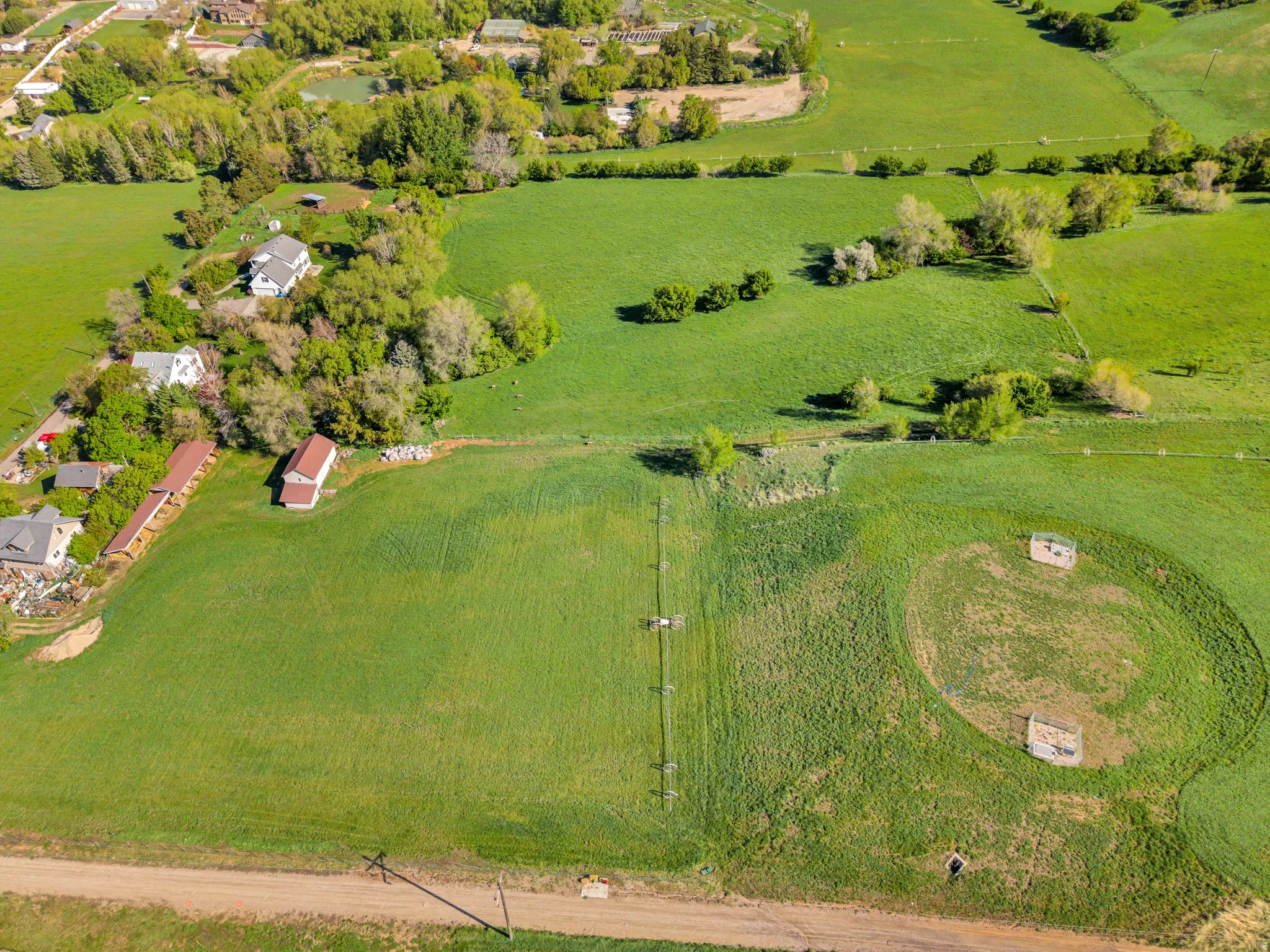Overview of rural landscape with a pastoral area