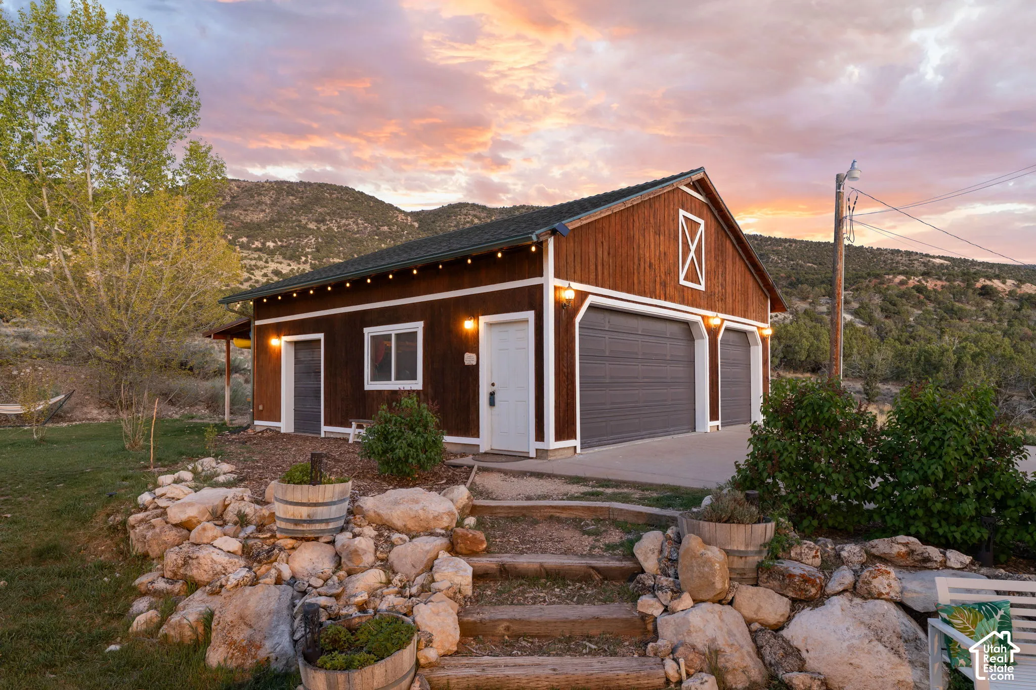 Oversized three-car detached garage
